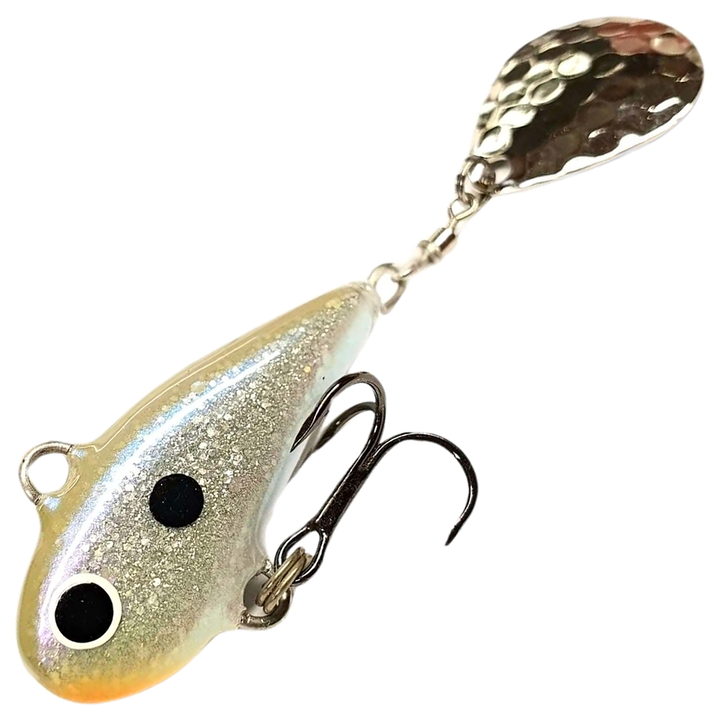 Halme Spintail 35mm 13g, väri 039 Kuore: helmenvalkoinen runko, mustat pilkut ja hopeinen lippa