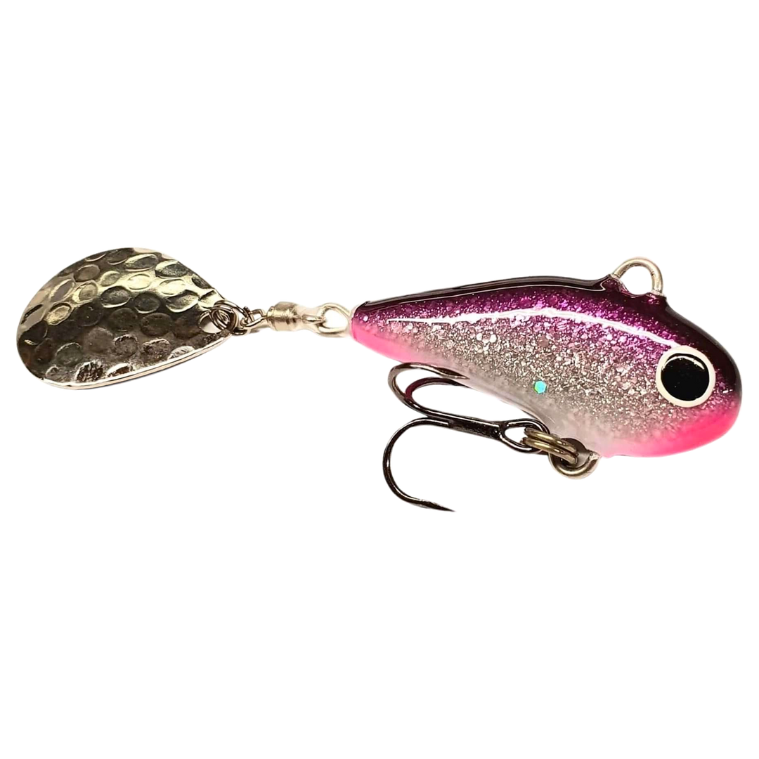 Halme Spintail 35mm 13g 062 Lila sivulta, pää oikealla