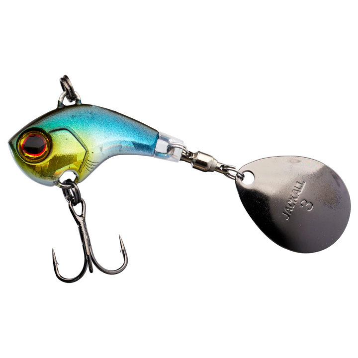 Illex Deracoup Spintail 10g 2.6cm Aurora Bleak sivulta, pää vasemmalla