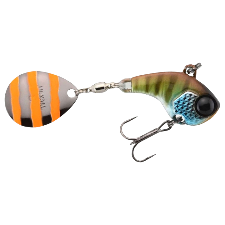 Jackall Deracoup Spintail 10.5g Bluegill Stripe sivulta, pää oikealla