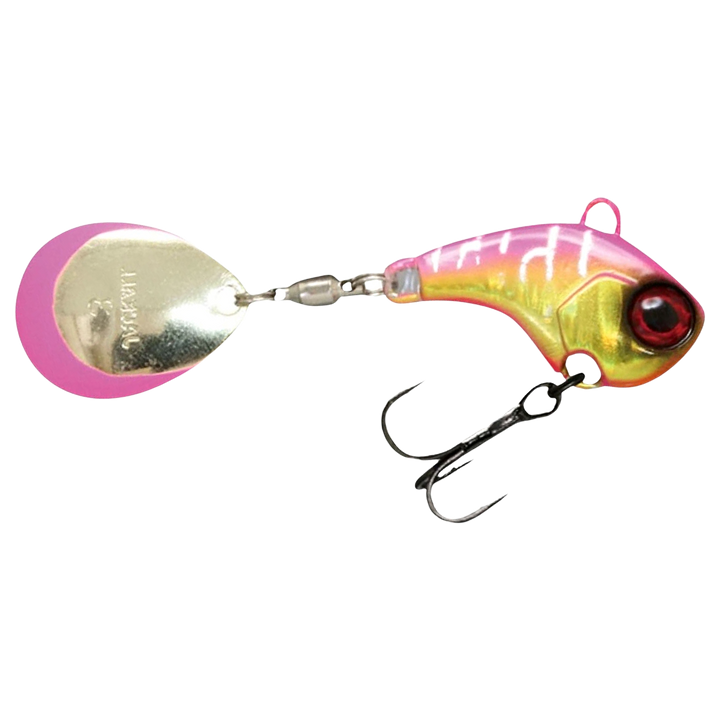 Jackall Deracoup Spintail 10.5g HL Pink Gold sivulta, pää oikealla