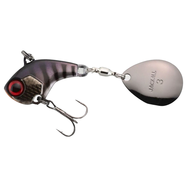 Jackall Deracoup Spintail 10.5g Muddy Black sivulta, pää vasemmalla