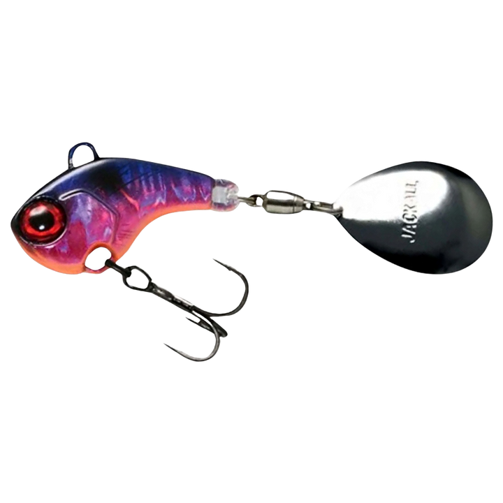 Jackall Deracoup Spintail 14g HL Spark Shad sivulta, pää vasemmalla