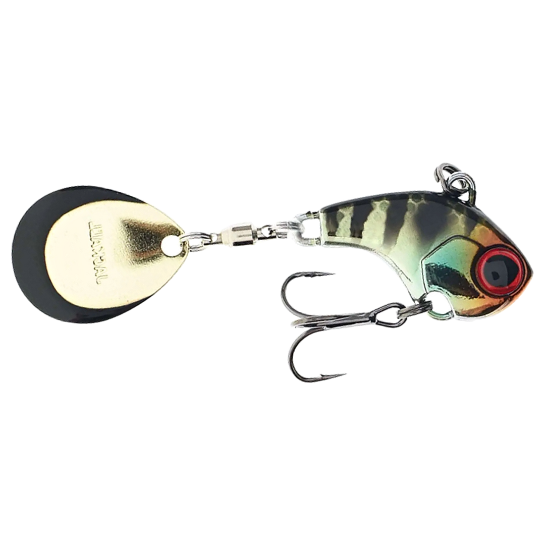 Jackall Deracoup Spintail 14g Lit HL Gold Gill sivulta, pää oikealla