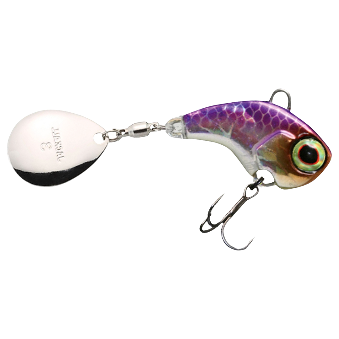 Jackall Deracoup Spintail 14g LIT HL Kirari Wakasagi sivulta, pää oikealla