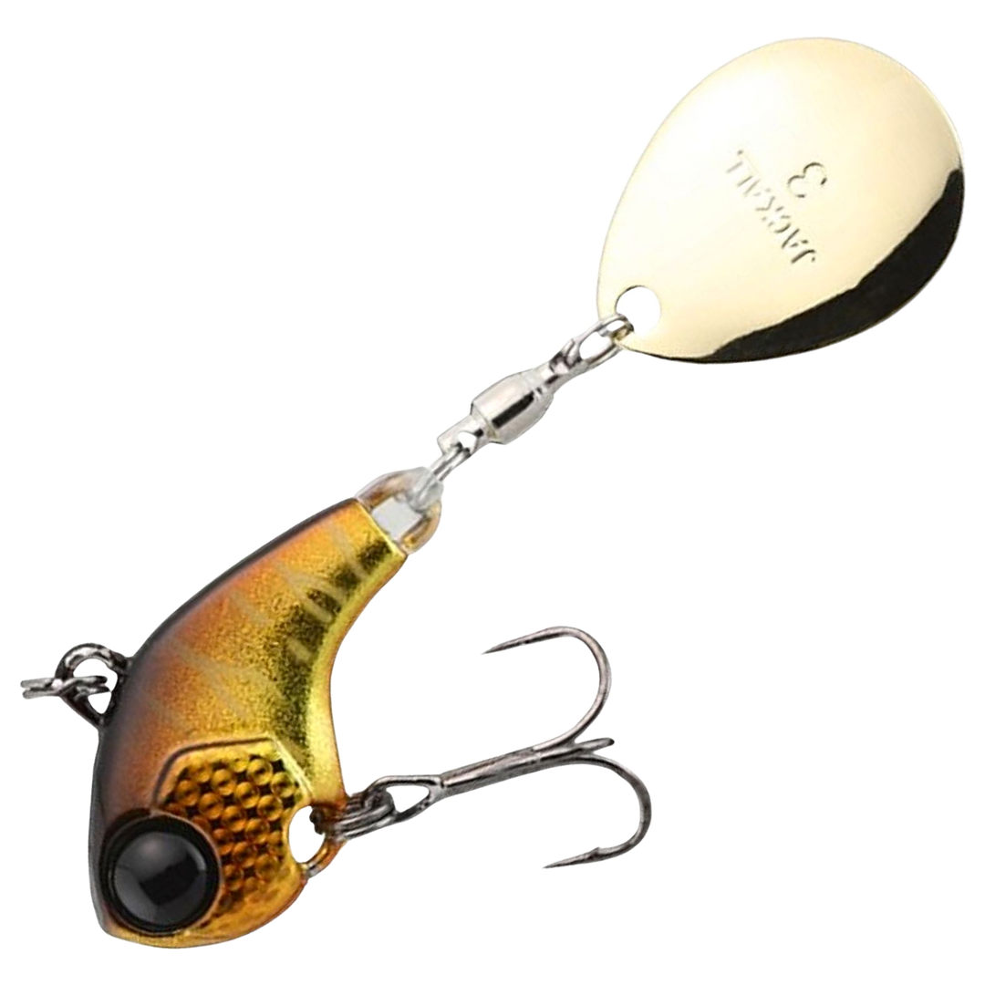 Jackall Deracoup Spintail 7g, väri Silver Powder Gold & Black: kullanruskea runko, tumma selkä ja kultainen lippa