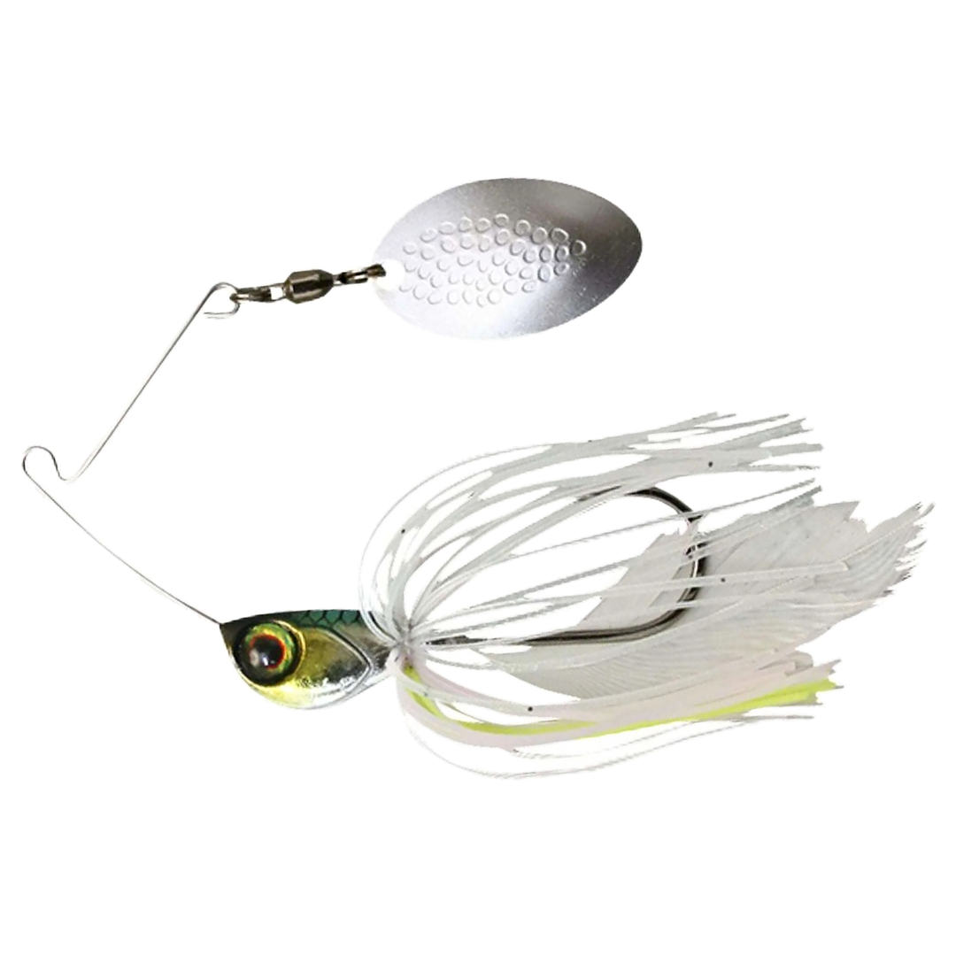 Jackall Deraspin Spinnerbait 7g Devils Clear Ver.2 sivulta, pää vasemmalla