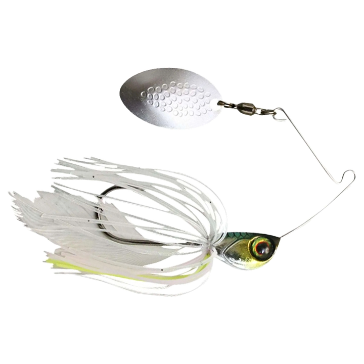 Jackall Deraspin Spinnerbait 7g Devils Clear Ver.2 sivulta, pää oikealla