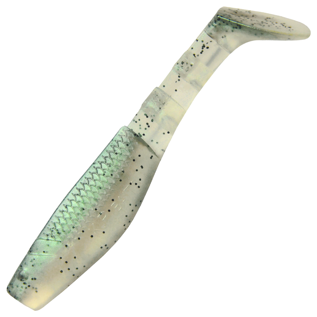 K.P Baits Original Shad Jigi 2.5", väri 029: vaaleanvihreä selkä ja läpikuultava vatsa