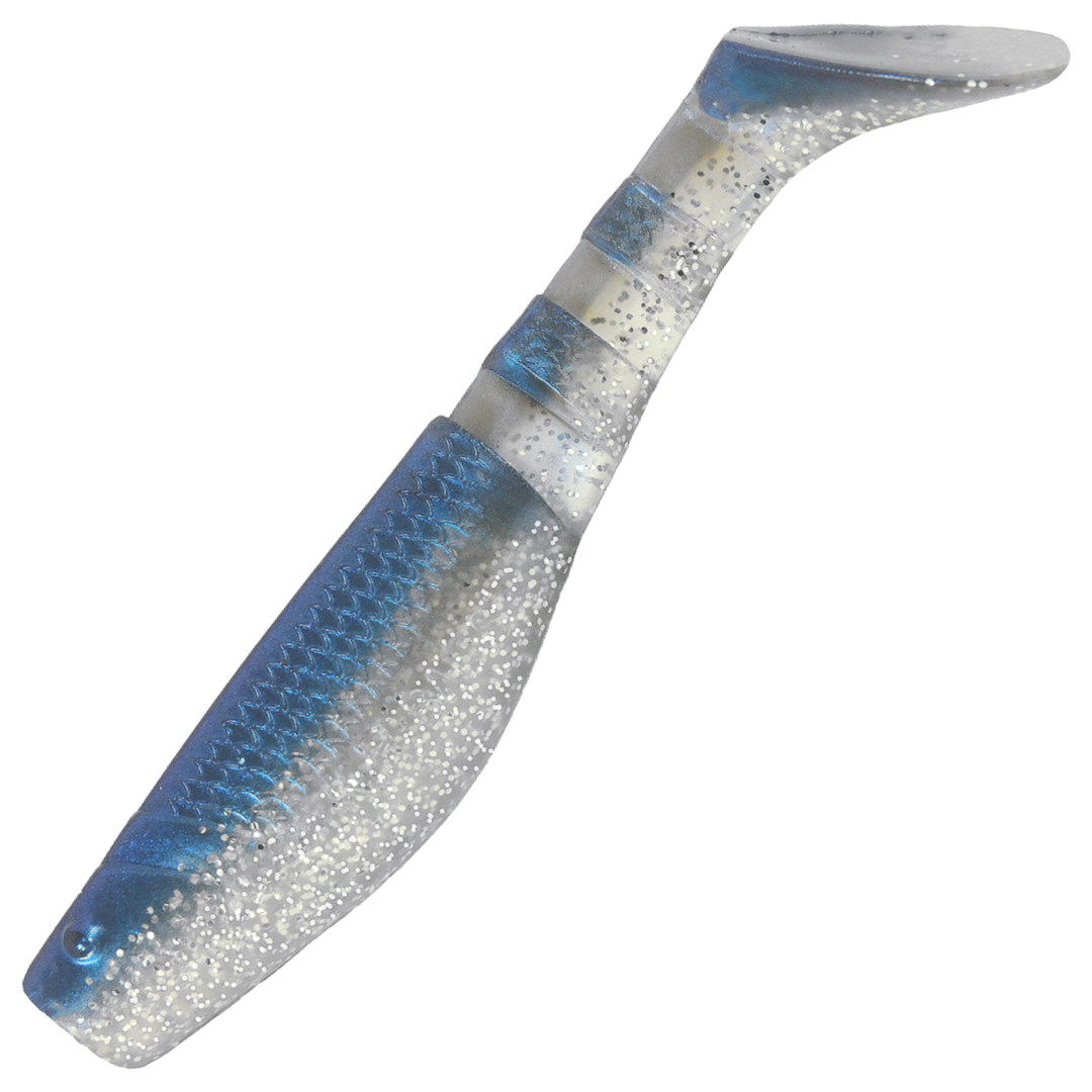 K.P Baits Original Shad Jigi 2.5", väri 042: sinertävänharmaa selkä ja hopeanvalkoinen vatsa