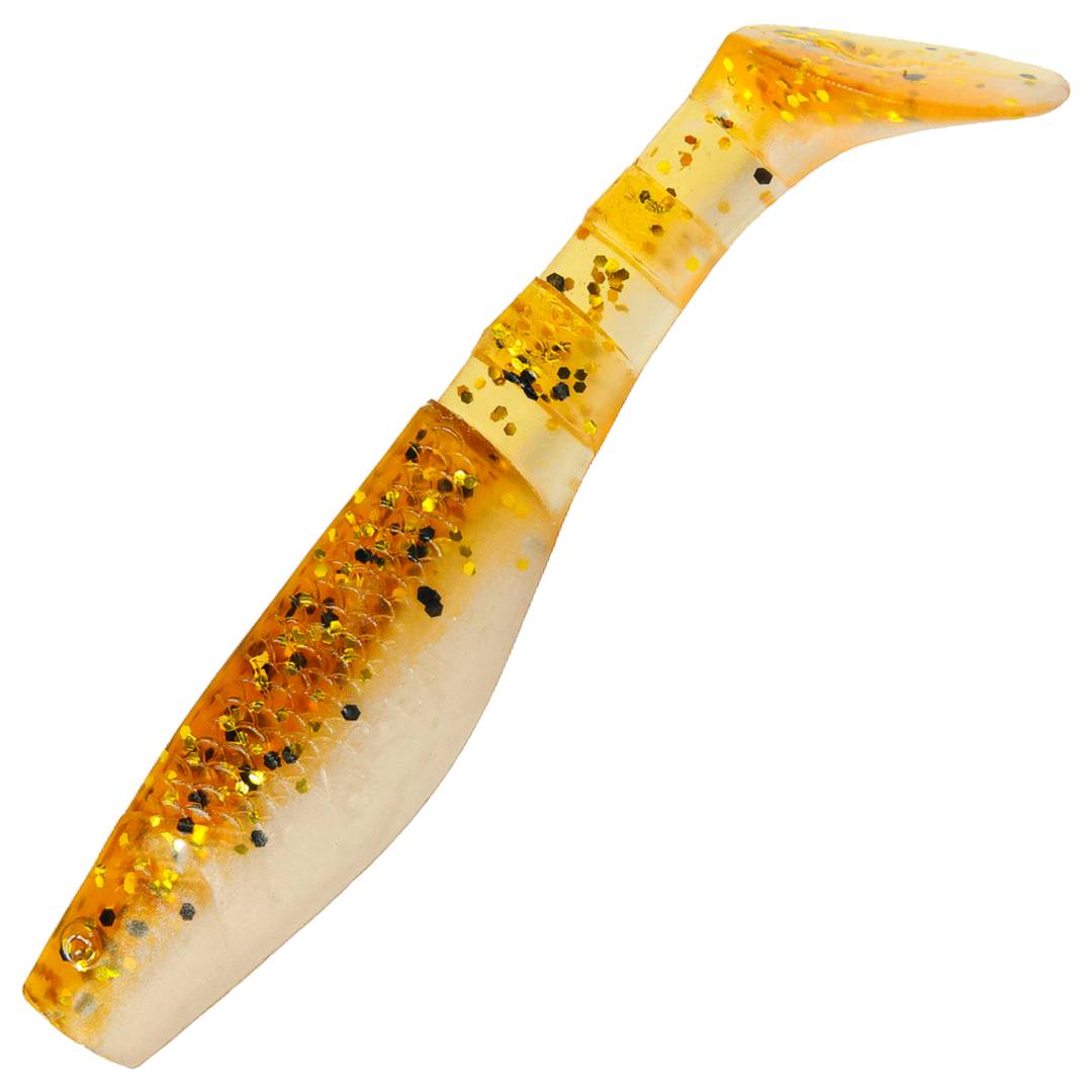 K.P Baits Original Shad Jigi 2.5", väri 214: oranssinruskea selkä ja kellertävä vatsa