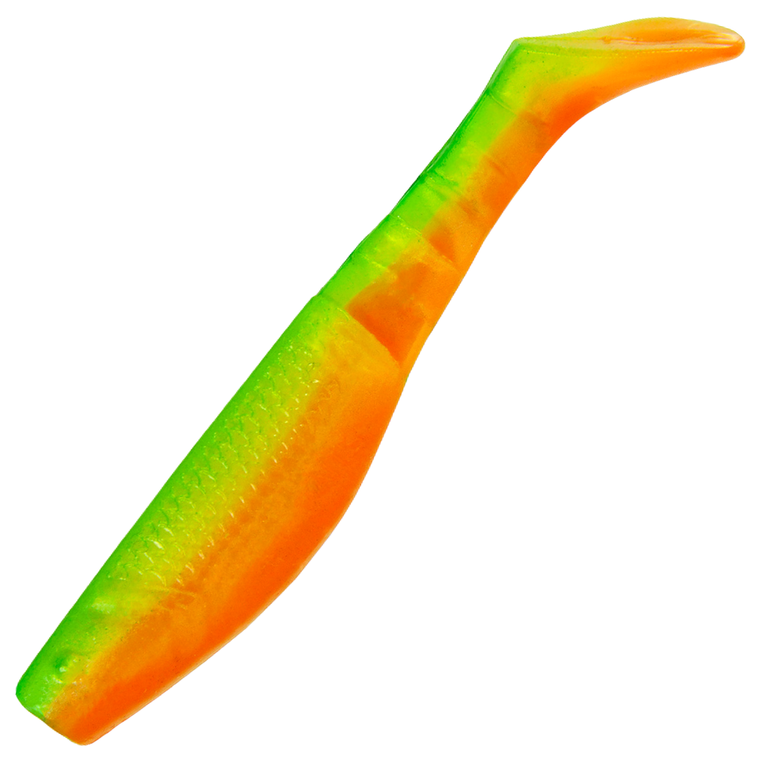 K.P Baits Original Shad Jigi 2", väri 093: vihreä selkä ja oranssi vatsa