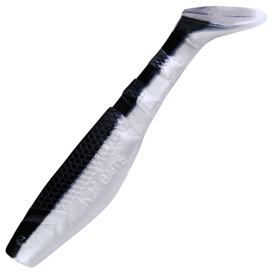 K.P Baits Original Shad Jigi 2", väri 101: musta selkä ja valkoinen vatsa