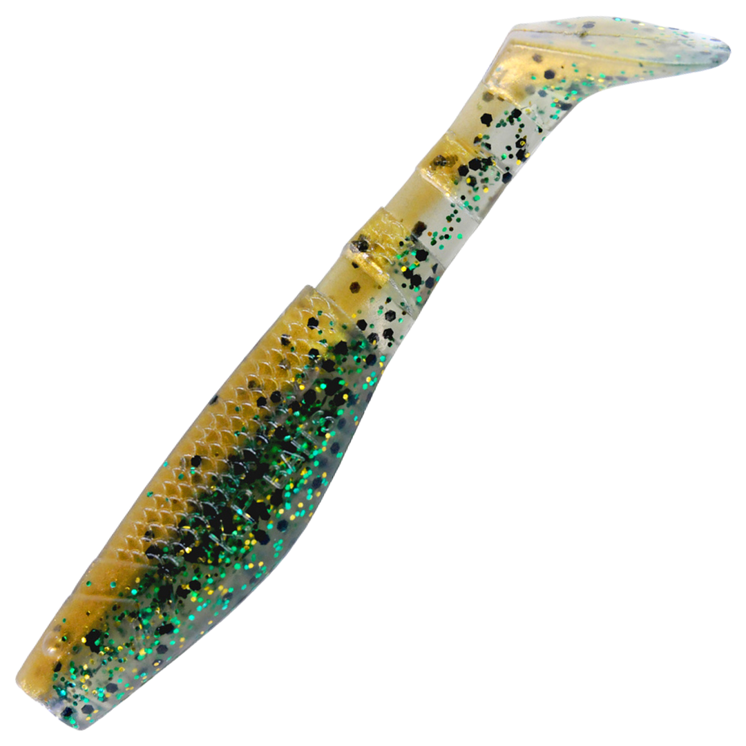 K.P Baits Original Shad Jigi 2", väri 142: vihreä selkä, sininen kylki ja kellertävä vatsa