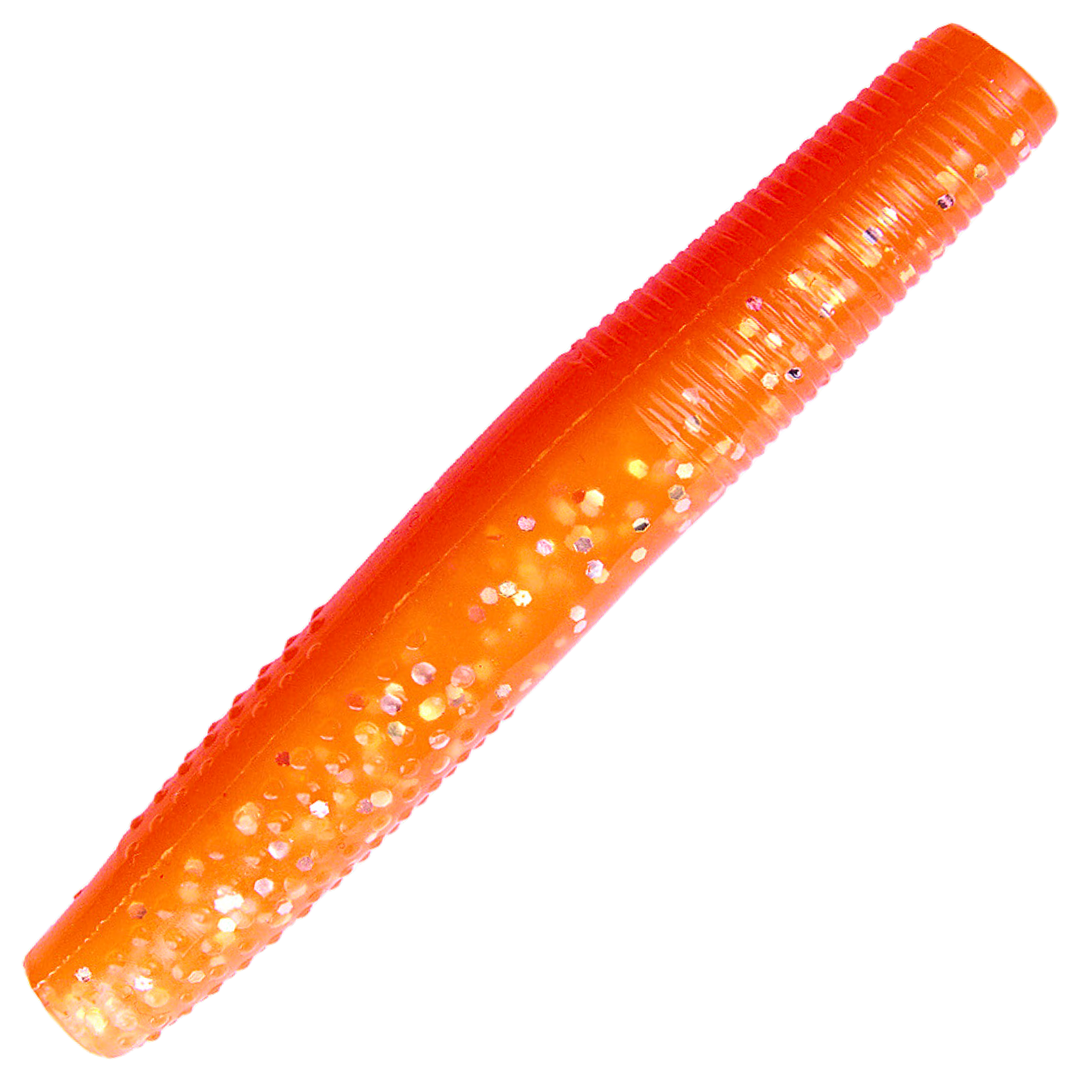 K.P Baits Stick Worm Jigi 2.75", väri 007: oranssi runko ja hopeiset hileet
