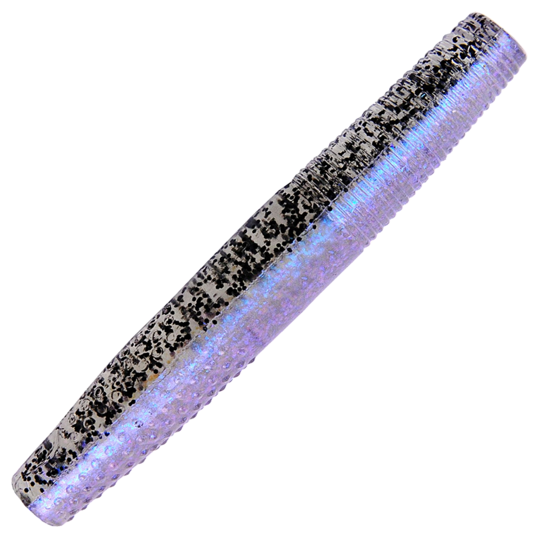 K.P Baits Stick Worm Jigi 2.75", väri 127: musta selkä, mustat hileet ja vaaleanvioletti vatsa