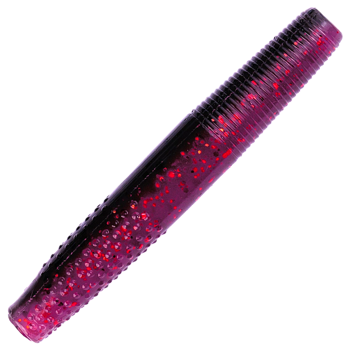 K.P Baits Stick Worm Jigi 2.75", väri 168: viininpunainen runko ja violetit hileet