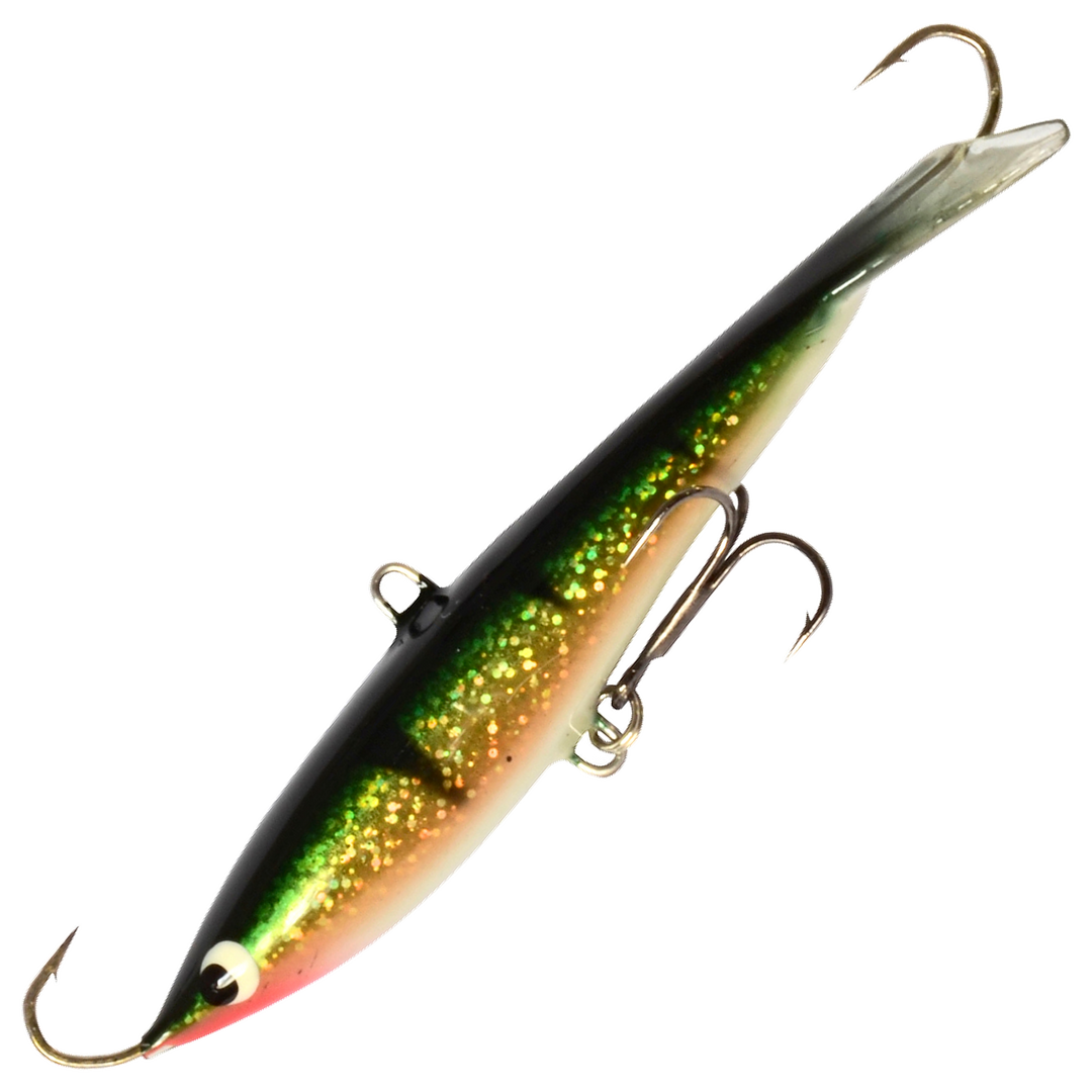 Kaweri 100 Kevennetty Tasapaino 100mm 21g, väri IH8: kimalteinen vihreänkeltainen kylki, mustat raidat