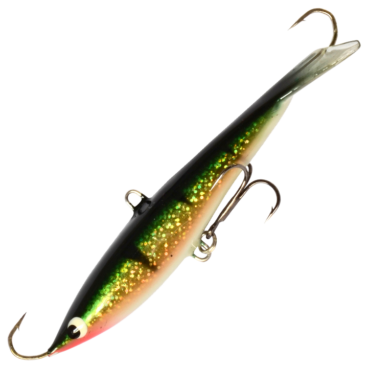 Kaweri 100 Kevennetty Tasapaino 100mm 21g, väri IH8: kimalteinen vihreänkeltainen kylki, mustat raidat
