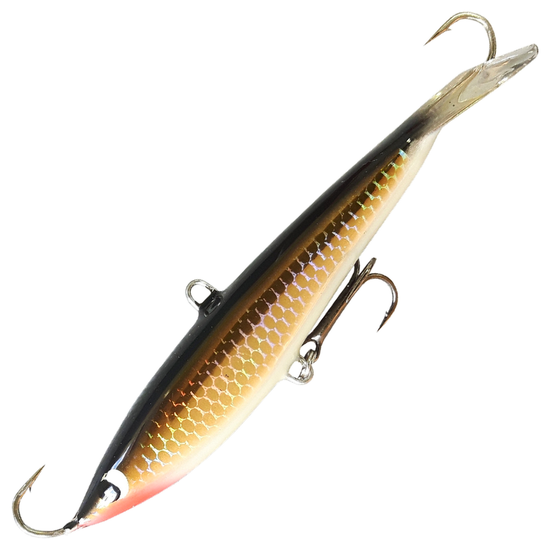 Kaweri 100 Kevennetty Tasapaino 100mm 21g, väri M2: musta selkä, kullanruskea suomukuvioitu kylki