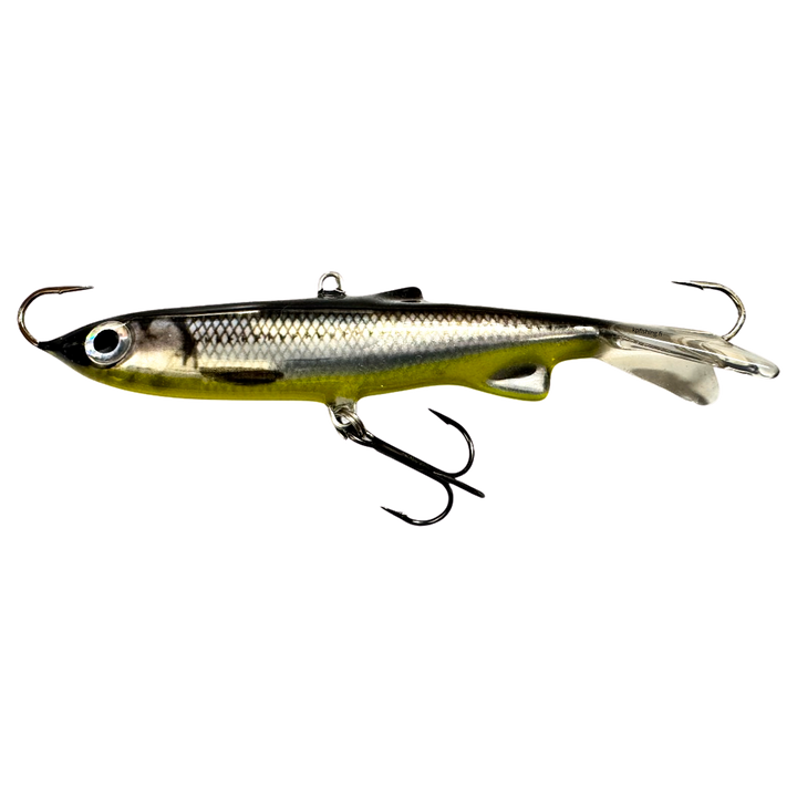 Kaweri 100 Kevennetty Tasapaino 100mm 21g Realistinen Muikku keltainen vatsa sivulta, pää vasemmalla