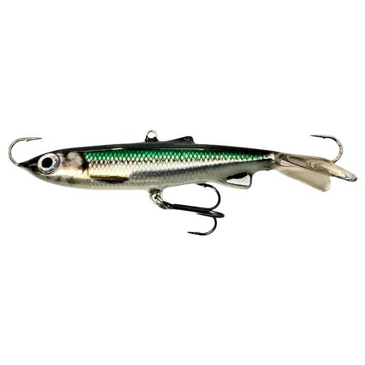 Kaweri 100 Kevennetty Tasapaino 100mm 21g Realistinen Muikku "Vihermuikku" sivulta, pää vasemmalla