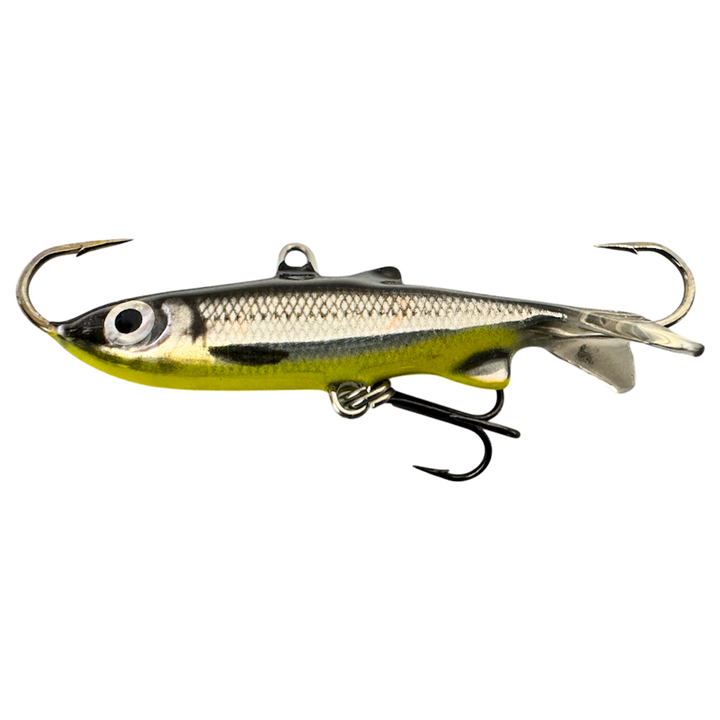 Kaweri 55 Kevennetty Tasapaino 55mm 9g Realistinen Muikku keltainen vatsa sivulta, pää vasemmalla