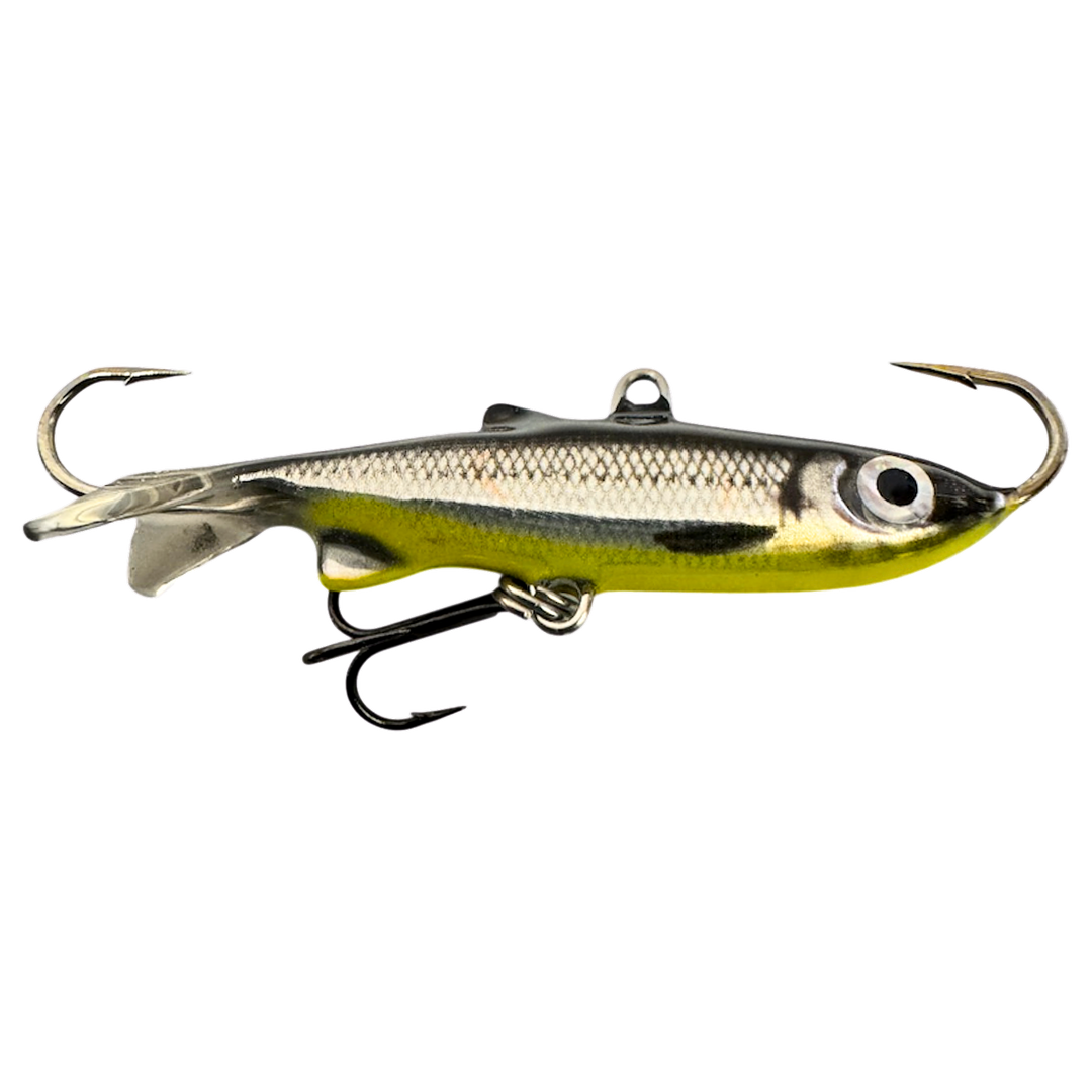 Kaweri 55 Kevennetty Tasapaino 55mm 9g Realistinen Muikku keltainen vatsa sivulta, pää oikealla