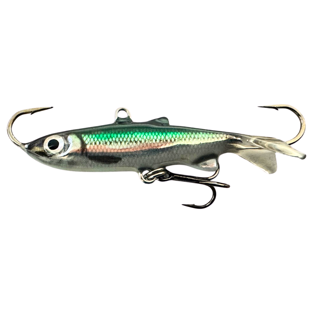 Kaweri 55 Kevennetty Tasapaino 55mm 9g Realistinen Muikku "Vihermuikku" sivulta, pää vasemmalla