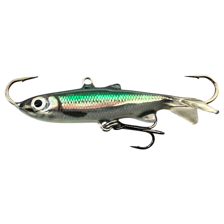Kaweri 55 Kevennetty Tasapaino 55mm 9g Realistinen Muikku "Vihermuikku" sivulta, pää vasemmalla