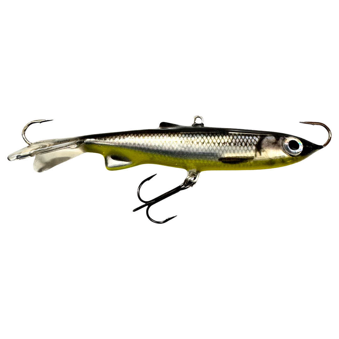 Kaweri 80 Kevennetty Tasapaino 86mm 15g Realistinen Muikku keltainen vatsa sivulta, pää oikealla