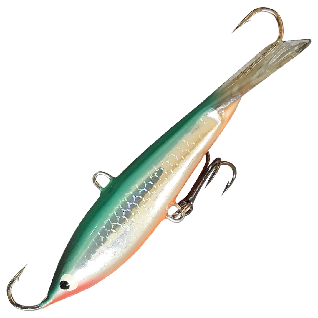 Kaweri 80 Kevennetty Tasapaino 86mm 16g, väri M11: vihreä selkä, hopeinen suomukuvioitu kylki, oranssi vatsa