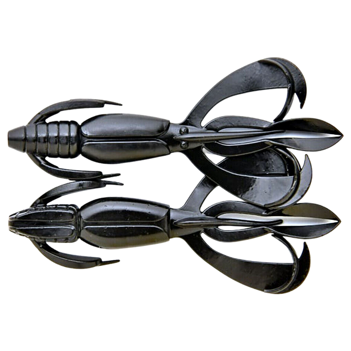 Keitech Crazy Flapper Jigi 2.4" Black ylä- ja alapuolelta