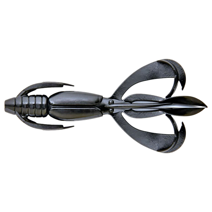 Keitech Crazy Flapper Jigi 2.4" Black yläpuolelta, pää vasemmalla