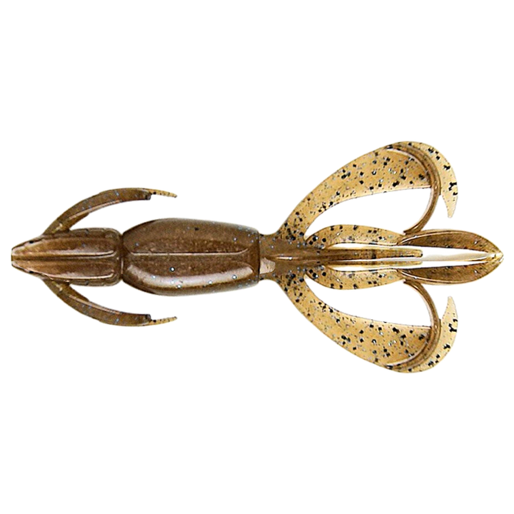 Keitech Crazy Flapper Jigi 2.4" Blue Back Cinnamon alapuolelta, pää vasemmalla