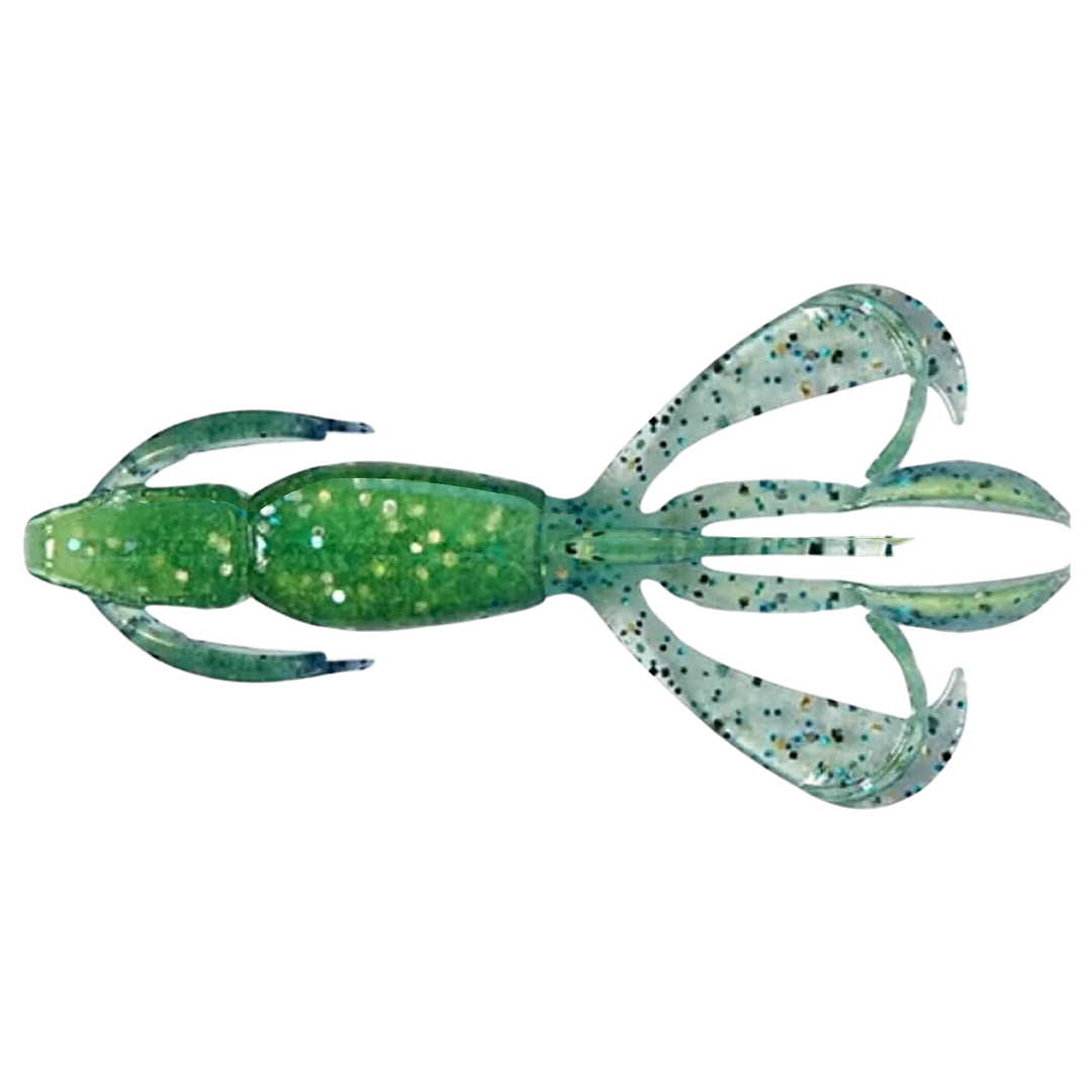 Keitech Crazy Flapper Jigi 2.4" Blue X Chart alapuolelta, pää vasemmalla