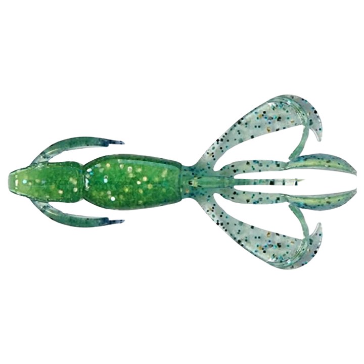Keitech Crazy Flapper Jigi 2.4" Blue X Chart alapuolelta, pää vasemmalla