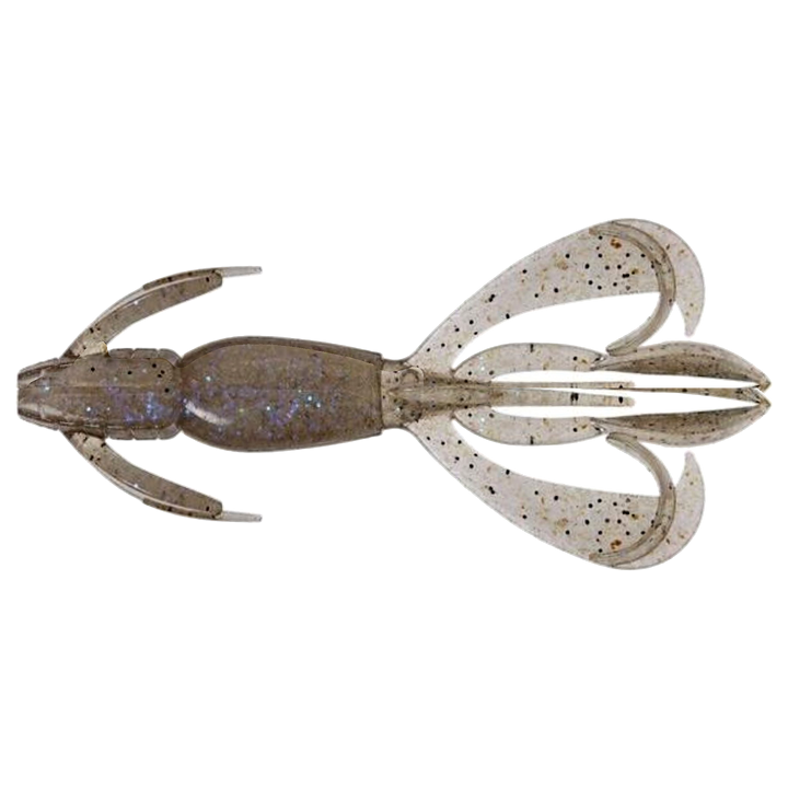 Keitech Crazy Flapper Jigi 2.4" Electric Shad alapuolelta, pää vasemmalla