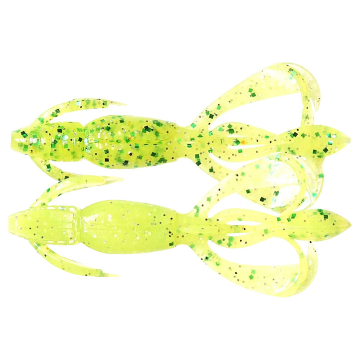 Keitech Crazy Flapper Jigi 2.8" Chart Lime Shad ylä- ja alapuolelta
