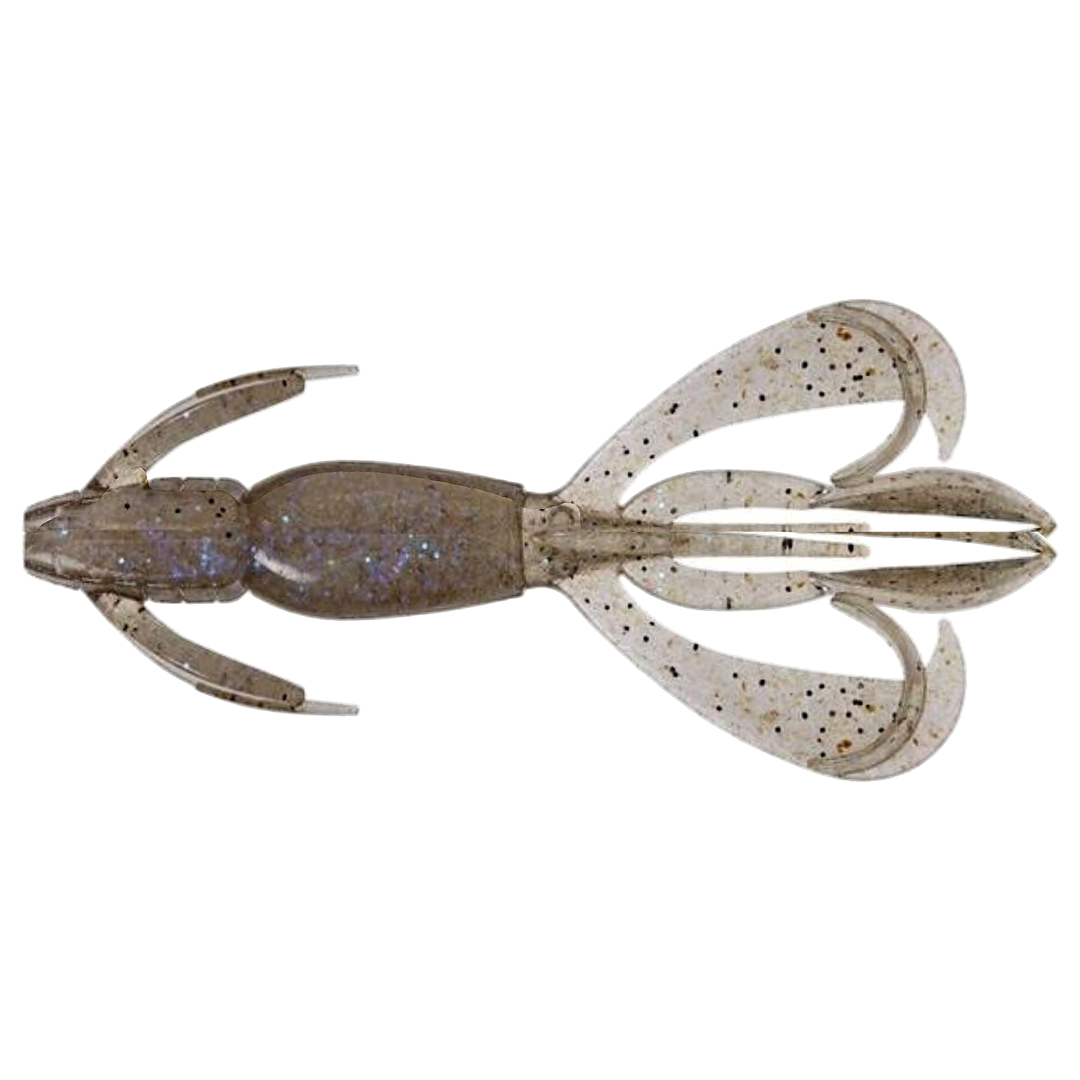 Keitech Crazy Flapper Jigi 2.8" Electric Shad alapuolelta, pää vasemmalla