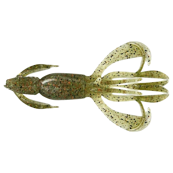 Keitech Crazy Flapper Jigi 2.8" Light Watermelon Shrimp alapuolelta, pää vasemmalla