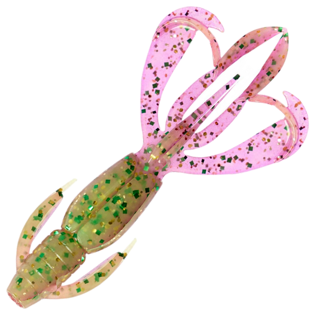Keitech Crazy Flapper Jigi 2.8", väri Mystic Lime Chart: limenvihreä selkä ja tummanpunainen vatsa