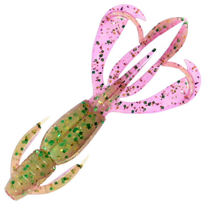 Keitech Crazy Flapper Jigi 2.8", väri Mystic Lime Chart: limenvihreä selkä ja tummanpunainen vatsa