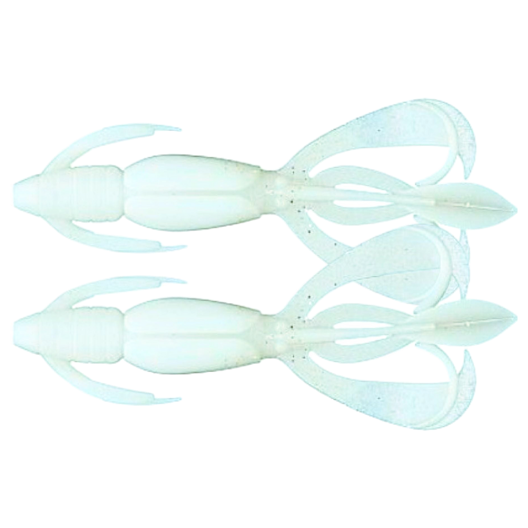 Keitech Crazy Flapper Jigi 2.8" Pearl Glow ylä- ja alapuolelta