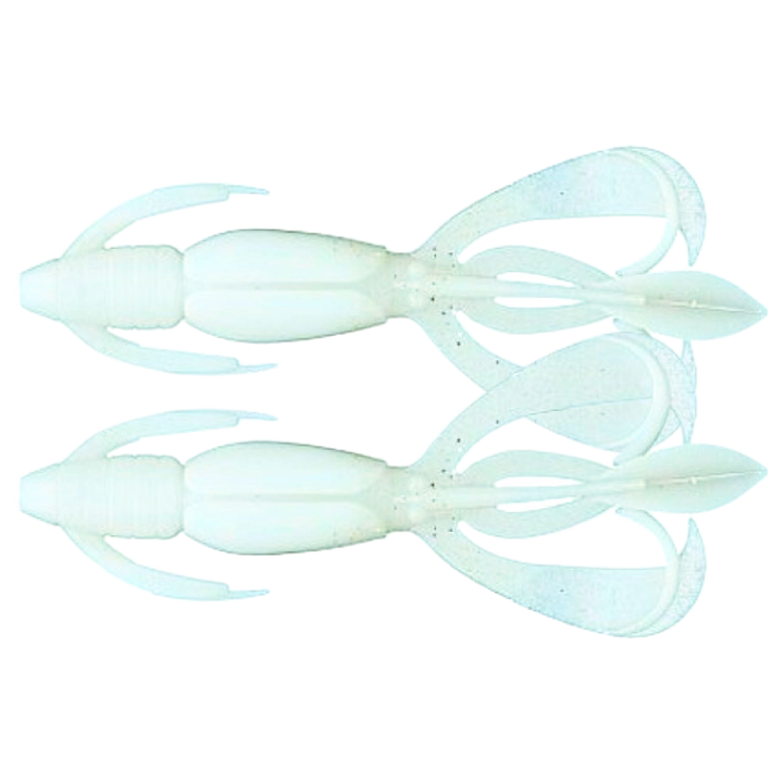 Keitech Crazy Flapper Jigi 2.8" Pearl Glow ylä- ja alapuolelta