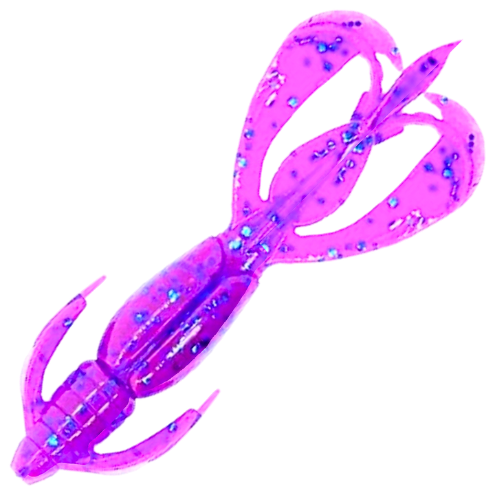 Keitech Crazy Flapper Jigi 2.8", väri Purple Blue Heaven: violetti runko sekä siniset ja mustat pilkut