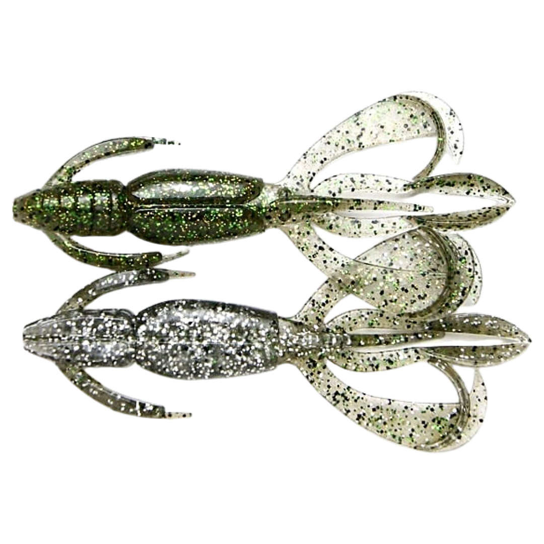 Keitech Crazy Flapper Jigi 2.8" Silver Flash Craw ylä- ja alapuolelta