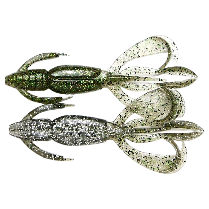 Keitech Crazy Flapper Jigi 2.8" Silver Flash Craw ylä- ja alapuolelta