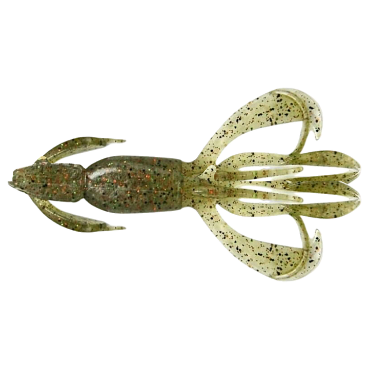 Keitech Crazy Flapper Jigi 2" Light Watermelon Shrimp alapuolelta, pää vasemmalla