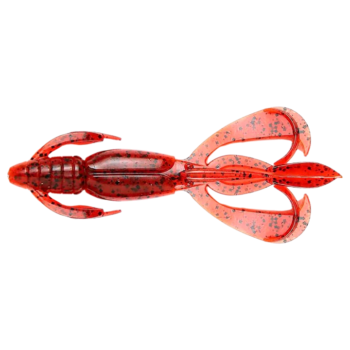Keitech Crazy Flapper Jigi 3.6" Delta Craw yläpuolelta, pää vasemmalla
